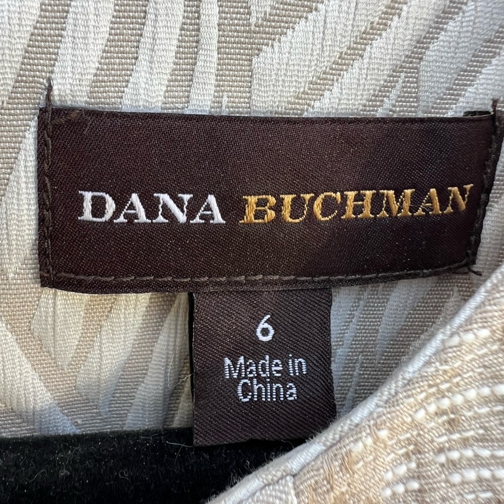 DANA BUCHMAN Beige and Cream Sleeveless Dress Women’s 6 - Picture 7 of 13